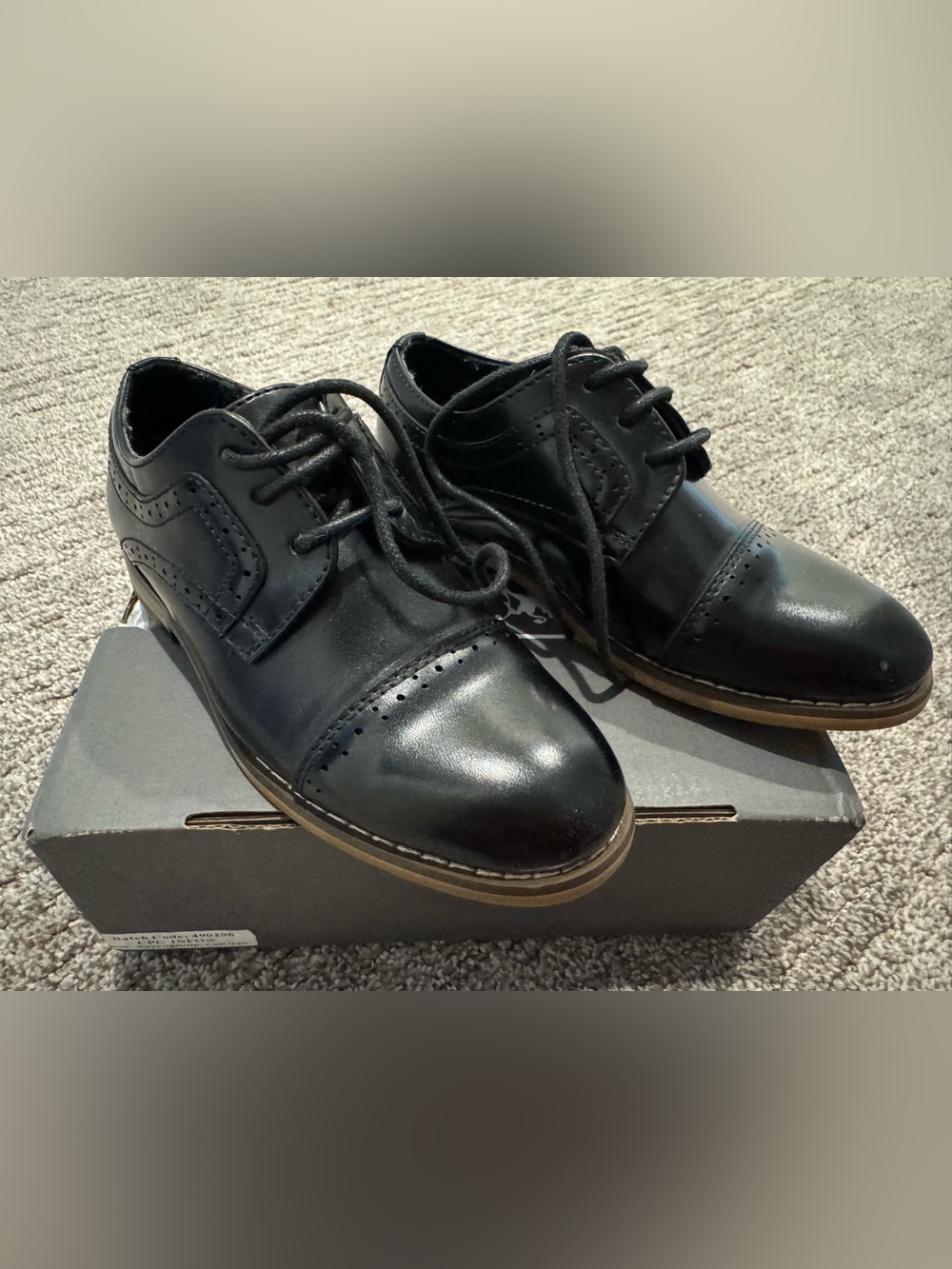 Stacy Adams Black Boys Lace-Up Dress Shoes